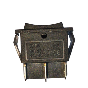 Interruptor Botão Gangorra KCD4 Preto (6 Pinos / 3 Posições)